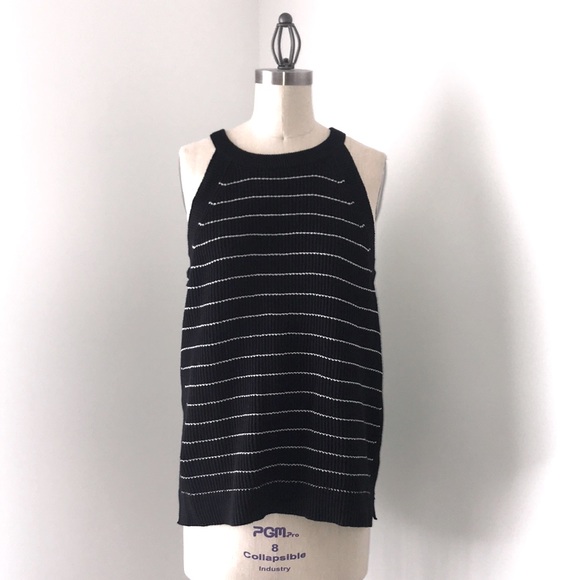 Black striped sweater tank - Picture 1 of 4